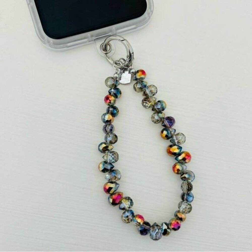 Luxury high-end crystal bead hand-held lanyard chain, phone wristlet strap